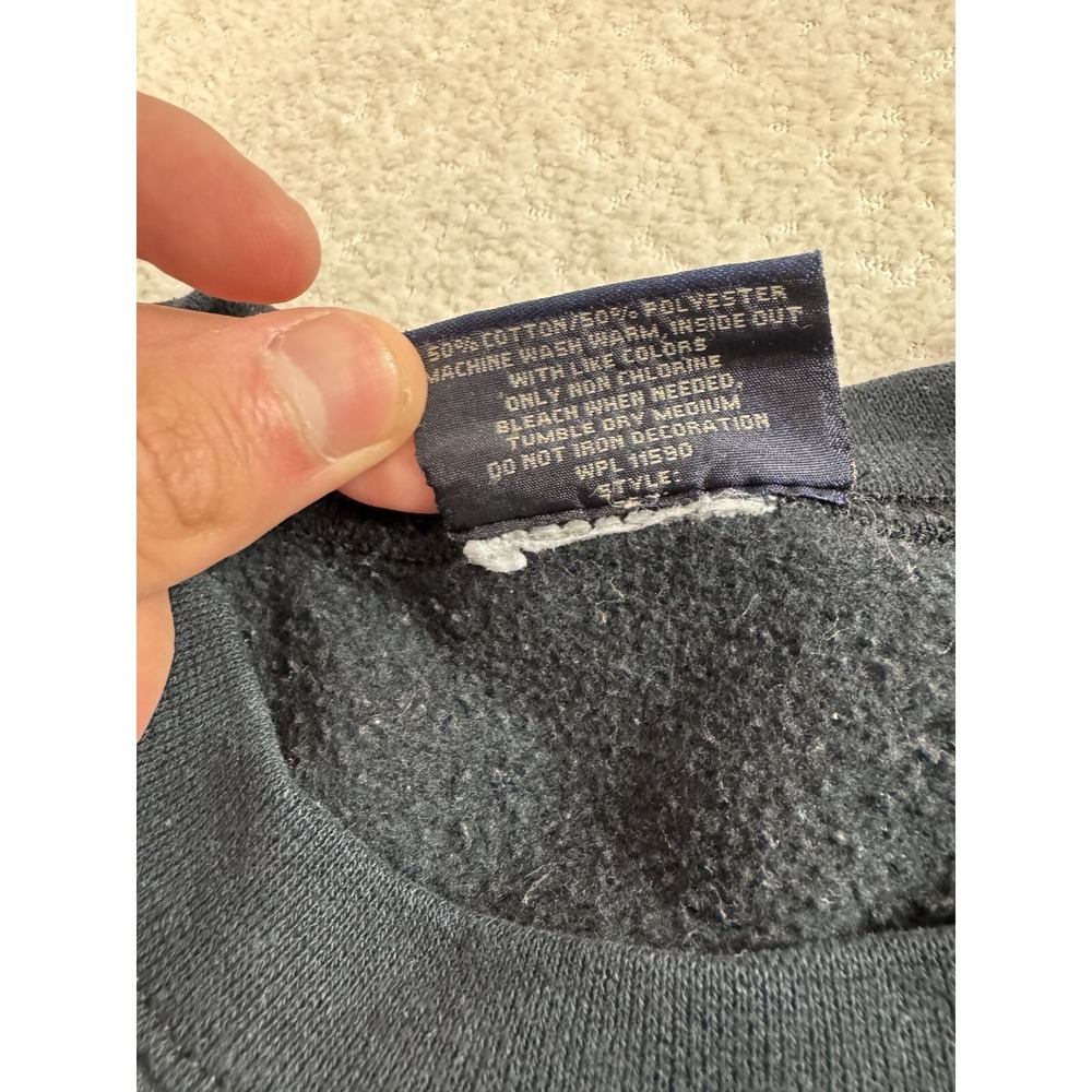 Vintage MV Sport Mens Stockton College Crewneck Sweatshirt Navy Medium - Picture 5 of 7